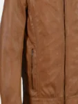 Men’s Cafe Racer Brown Leather Biker Jacket