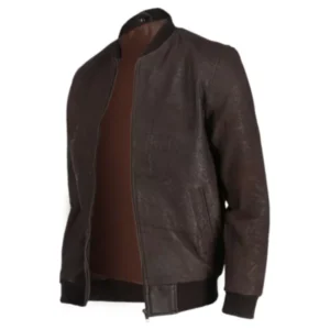 Snuff Style Real Bomber Leather Jacket Side