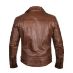 Men’s Vintage Quilted Brown Biker Jacket