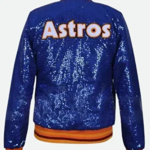 Astros Blue Sequin Jacket Back