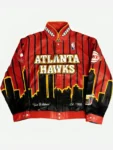 Atlanta Hawks Red Leather Jacket