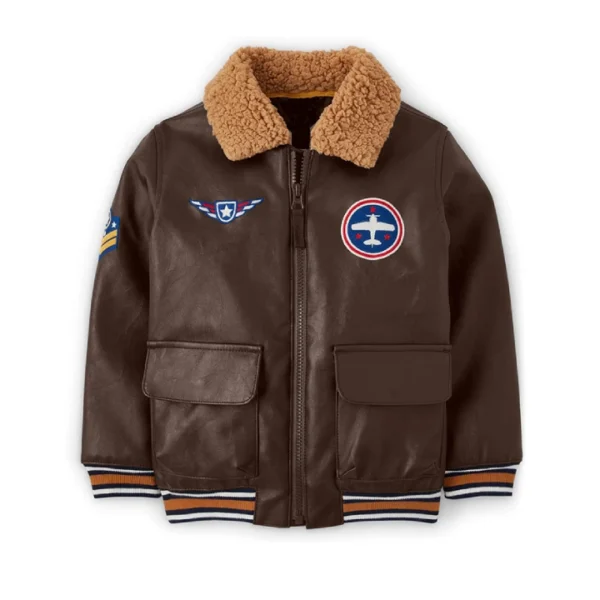 Boy's Embroidered Shearling Jacket