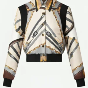 Emily Cooper Emily In Paris Chain Belt Bomber Jacket