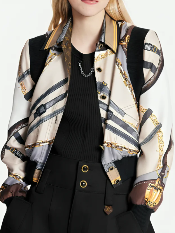 Emily Cooper Emily In Paris Chain Belt Bomber Jacket