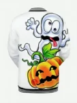 Men’s Funny Halloween Pumpkin Print Bomber Jacket