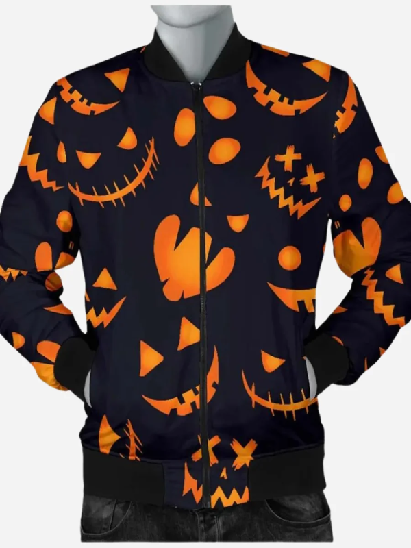 Halloween Pattern Pumpkins Bomber Jacket