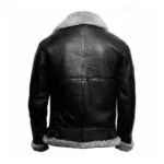 Mens Black Shearling Fur Aviator Jacket