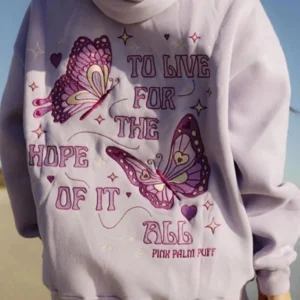 Pink Palm Puff To Live For The Hope Of It All Hoodie