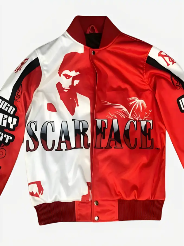 Scarface Satin Orange Varsity Jacket