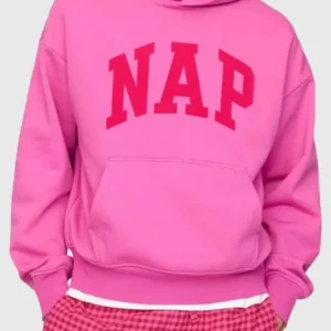 Unisex Gap Nap Oversized Pullover Hoodie Pink